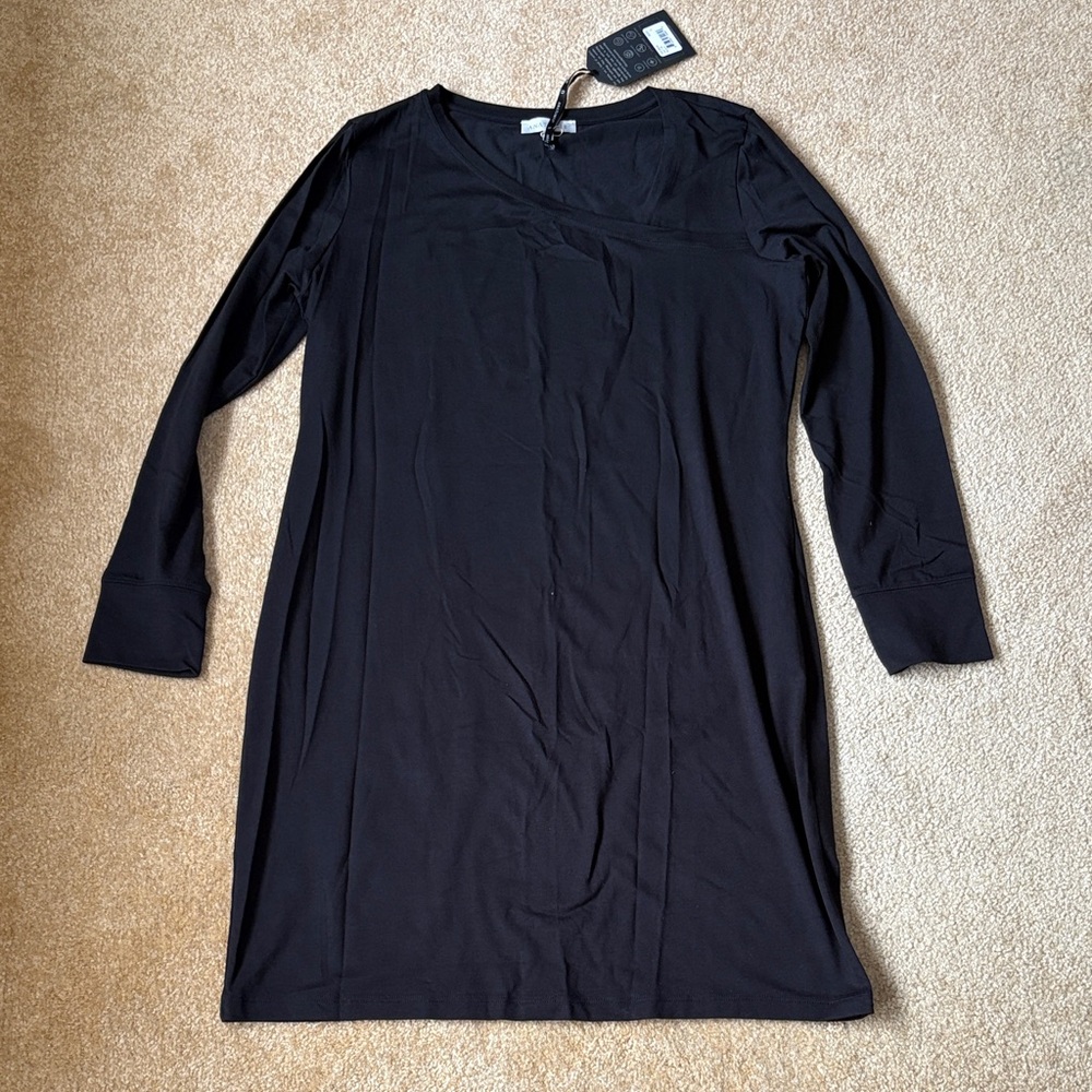Anatomie Black Midi Dress Hattie nwt large long sleeve travel